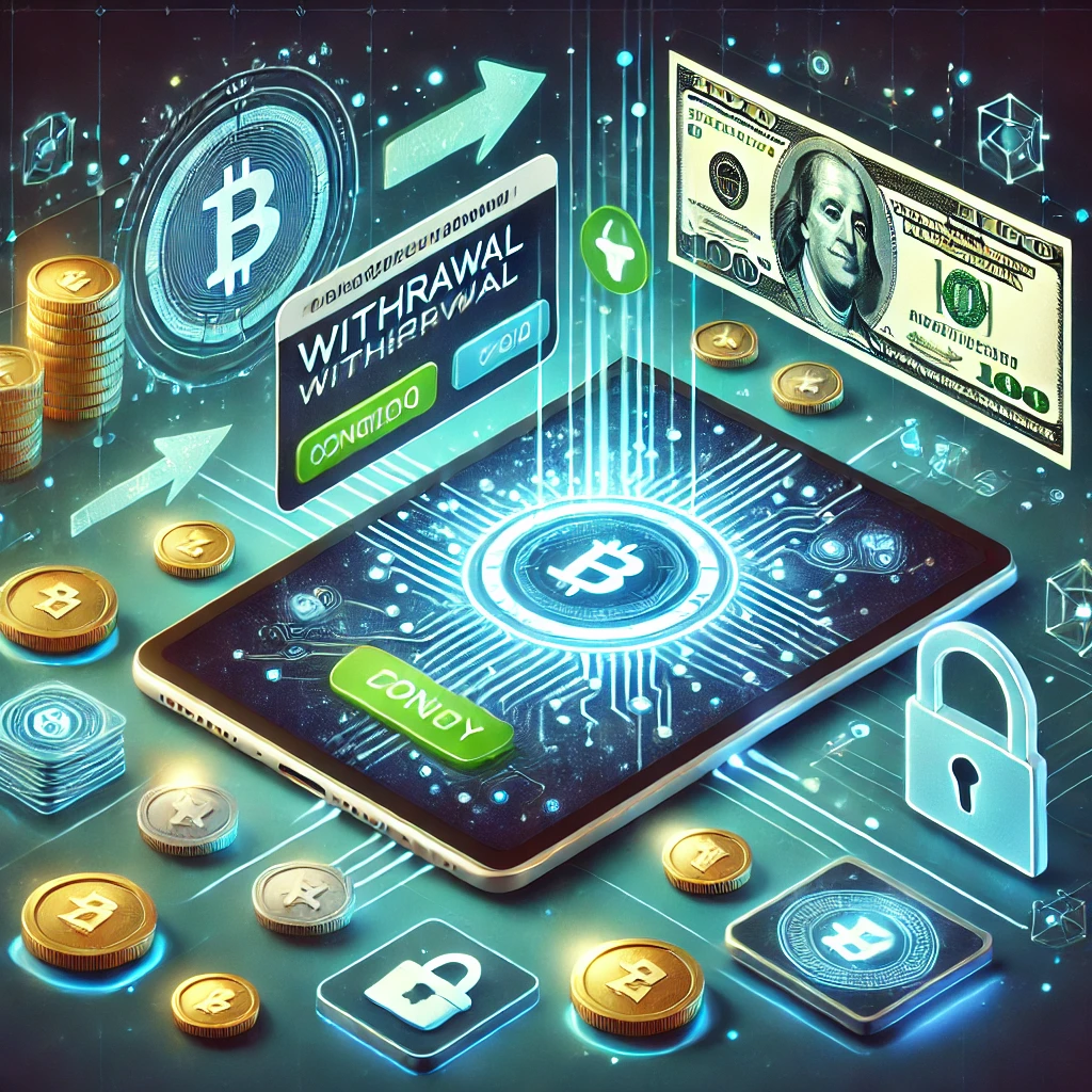 DALL E 2024 11 12 22.37.02 An illustration capturing the 4rabet Withdrawal process emphasizing a modern and secure digital money transaction. The image features a user interf