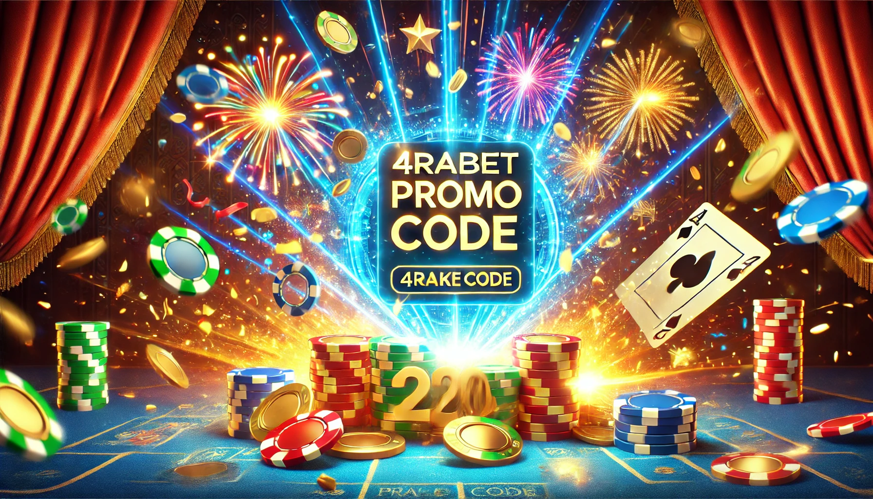 DALL E 2024 11 12 23.25.53 A dynamic and festive depiction of a 4rabet Promo Code reward celebration. The image shows a glowing digital burst of light symbolizing unlocking sp