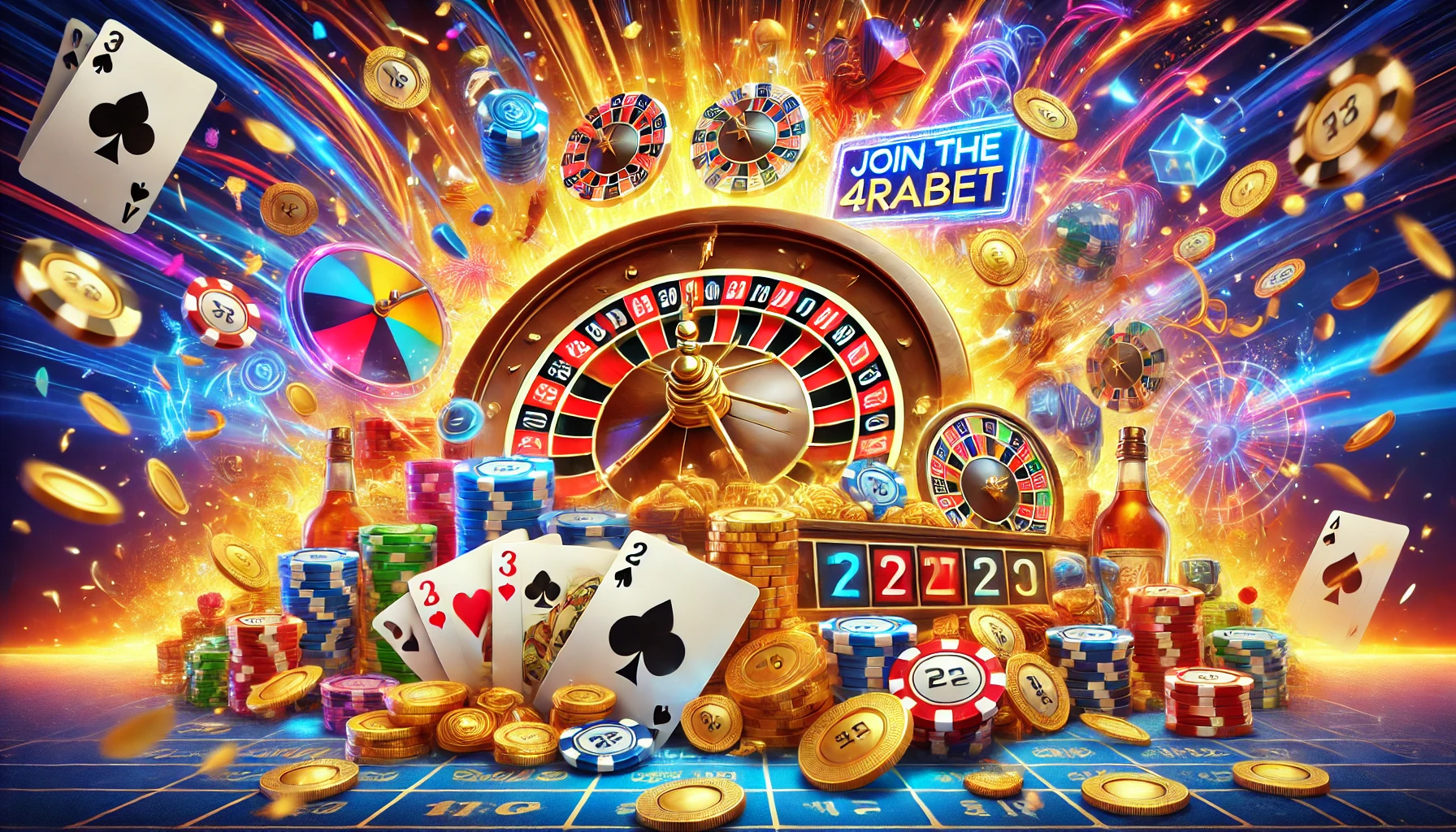 DALL E 2024 11 12 23.46.32 A vibrant and thrilling depiction illustrating the concept Join the Fun and Win Big with 4rabet featuring an exciting casino scene full of energy. 1 1