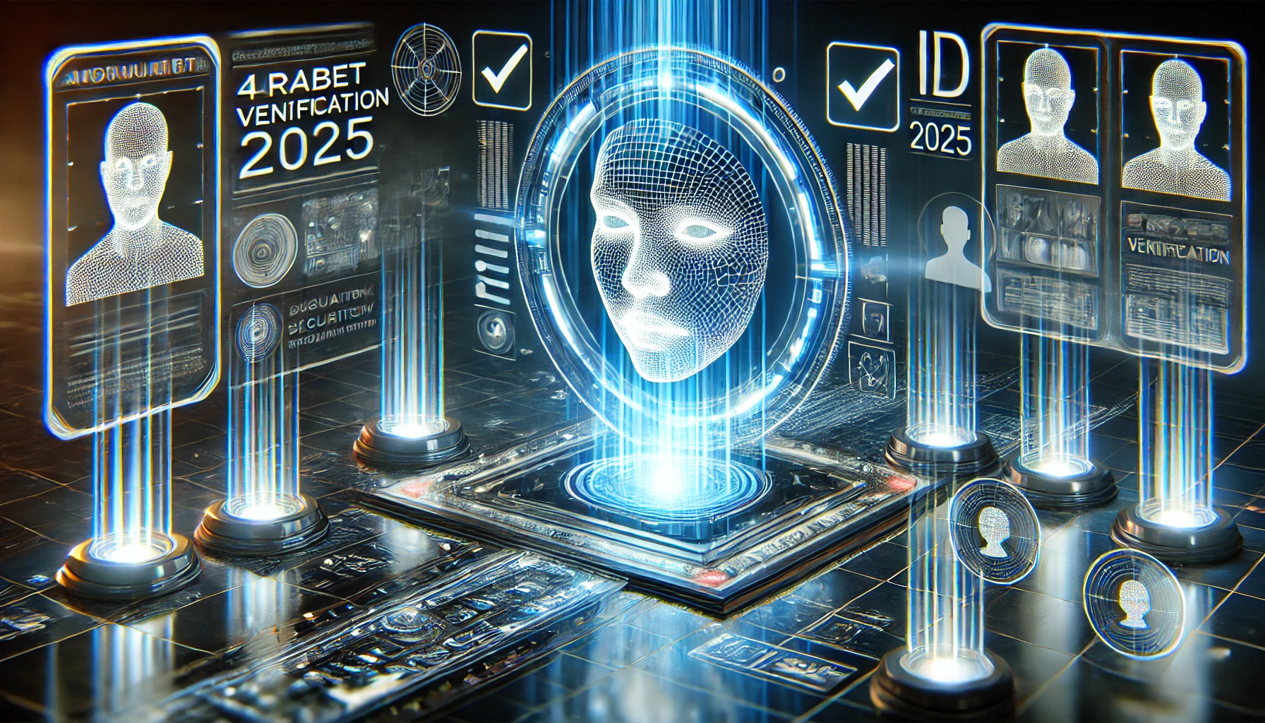 DALL E 2024 11 13 00.17.58 A futuristic depiction of the 4rabet Verification 2025 process illustrating advanced digital security and identity verification. The image features